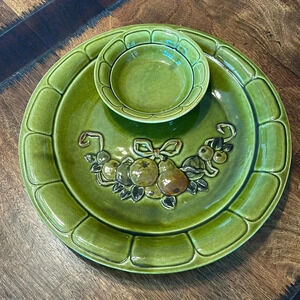 Los Angeles Potteries retro chip and dip bowl
